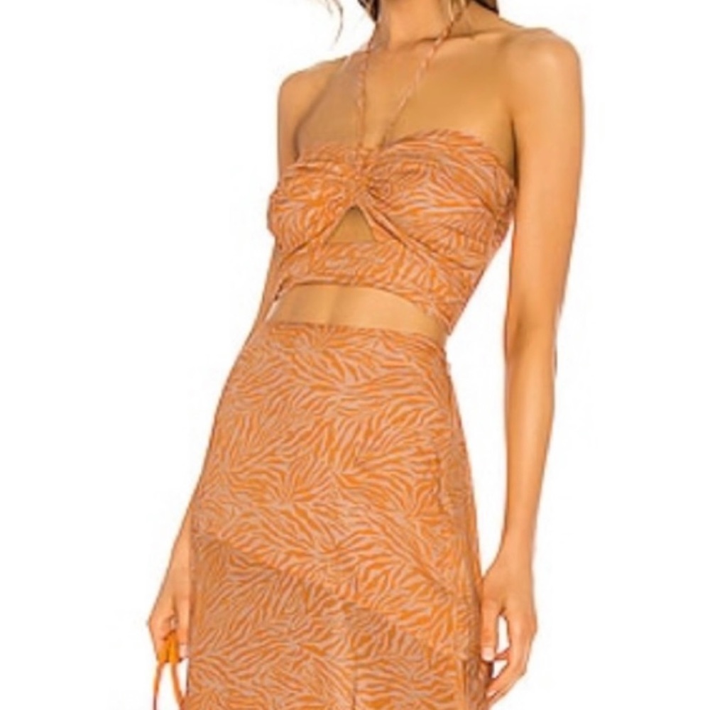 Suboo sienna crop top (M) and midi skirt (XS)